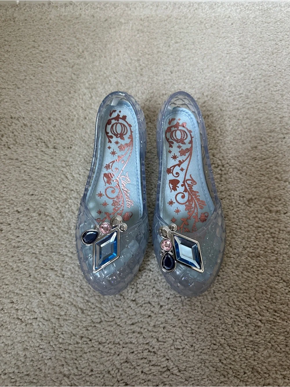 Disney Cinderella Jelly Glass Slippers with Light Up Heels Girls 9-10